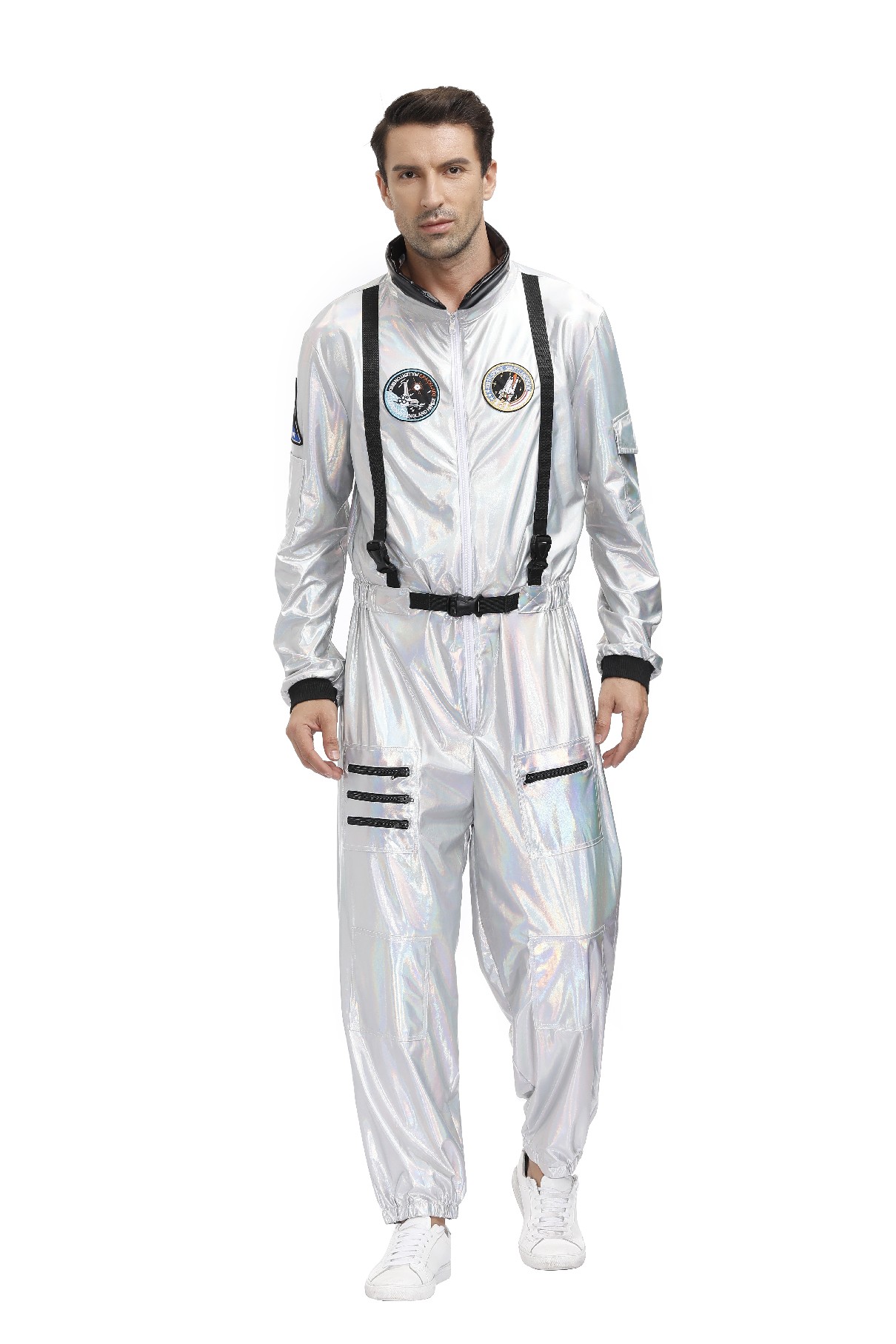 Halloween Silver Pilot Astronaut Alien Spaceman Cosplay Costume